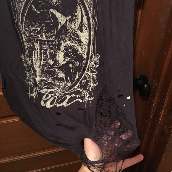 RARE HTF VTG Spell & the Gypsy Collective Festival Fox Distressed Tee, Size L - Picture 4 of 9